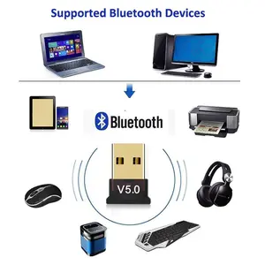 Fjgear USB Bluetooth Adpater V5.0 Transmission Distance 20m BT 5.0 Usb2.0 Bluetooth Dongle Wireless USB Adapter