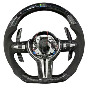 Volant de direction automobile sport à 3 branches en cuir et fibre de carbone LED pour <span class=keywords><strong>BMW</strong></span> X5 (F80/F30/F10) et modèles M1/M2/M3/M4/M5/M6/X5M/X6M - Product Image 4