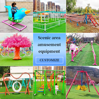 Parc d'attractions intérieur/extérieur pour enfants, personnalisation pour maternelles, installations non motorisées, jeux d'extension pour enfants, moins de 5 passagers