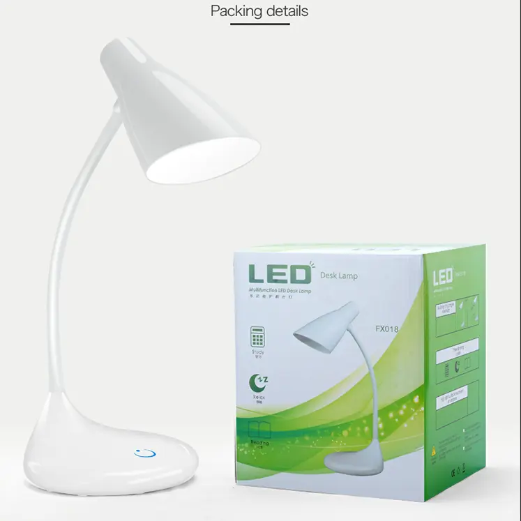 Simple design 5W rechargeable led table lamp set 3-gear touch dimmer gooseneck table lamp