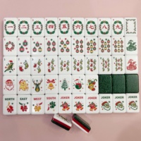 Tuiles de Mahjong de Noël américaines, ensemble de Mahjong de luxe vert, tuiles de Mahjong Nantucket, tuiles de Mahjong de fête pour le divertissement