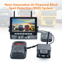 Caméra de recul sans fil alimentée par AI étanche IP68 1080P avec Speark 110db pour la détection des angles morts de camion