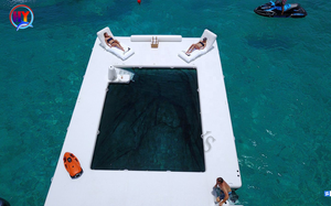 Piscina Galleggiante Gonfiabile Portatile per Mare e Oceano <span class=keywords><strong>con</strong></span> Rete/ Piattaforma Gonfiabile per <span class=keywords><strong>Scivolo</strong></span> e Attracco Yacht - Product Image 4