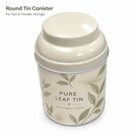Boîte à thé ronde personnalisée en fer blanc, motif botanique, avec couvercle, pour thé en vrac, café, herbes, coffret cadeau