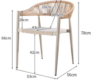 Chaise de jardin en alliage d'aluminium de style nordique - Respirante, imperméable, résistante au soleil, anti-corrosion et anti-âge pour une utilisation en cour