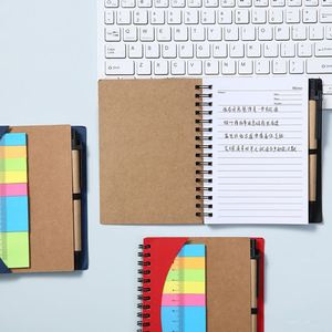Cuaderno Personalizado de Papel Kraft con Tapa Dura, Espiral Metálica, Regla y Notas Adhesivas, Cuaderno Promocional para Empresas con Bolígrafo - Product Image 4