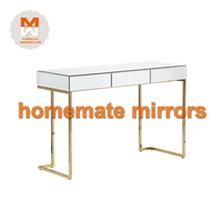 Table de console miroir de luxe moderne classique avec pied en acier inoxydable