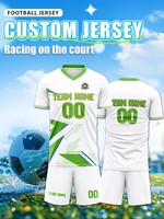 Großhandel Premium Fußball-Trikot Weiß & Grün Design Personalisierte 00 Nummer Langlebige Teamkleidung für Fußball-Liga-Spiele und Wettkämpfe