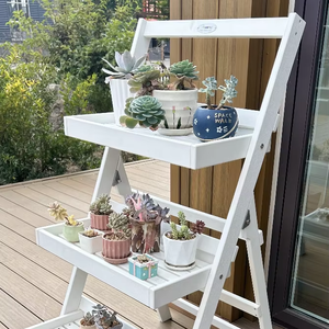 Treeents ba lớp hỗ trợ thực vật của ngoài trời trong nhà không thấm nước, chậu hoa đứng trưng bày là lý tưởng cho các khu vườn - Product Image 1