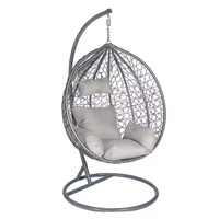 Siège unique moderne balançoire de patio suspendu rotin suspendu oeuf chaise confortable jardin loisirs balançoire pour mobilier de jardin extérieur
