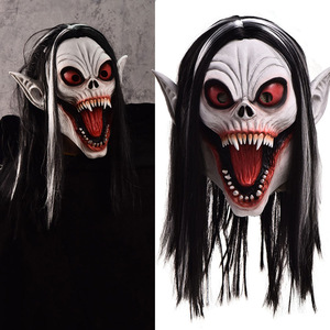 DAMAI Latex Devil Masquerade Full Head Rubber for Adults Party Halloween Horror Mask Haunted House Room Props Cosplay Halloween - Product Image 2