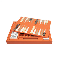 Jeu de société classique 3-en-1 : Backgammon, jeu de lames et jeux traditionnels, plateau en cuir, jouet de voyage 18 pouces pour enfants et adultes