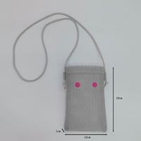 Organisateur d'accessoires de voyage pour usage quotidien, petite pochette de rangement en maille de polyester recyclable et portable de 7 pouces avec fermeture éclair tendance