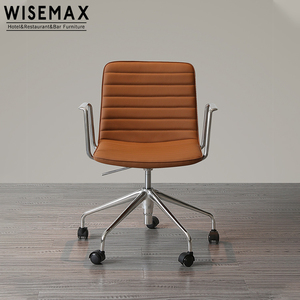 WISEMAX MEUBLES Offre Spéciale Pivotant Ascenseur Ordinateur Greffier Ouest En Cuir Chaise De Bureau En Métal Meubles de Maison - Product Image 1