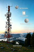 Tour de télécommunication personnalisable en acier Q355B ISO1461 20-55M à 3 poteaux, galvanisée, pour couverture radio, communication rurale et urbaine