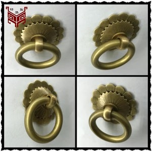 Chinese Style Brass Ring Handle <b>For</b> Drawer Cabinet Door Hardware Accessory Durable Design - Product Image 2