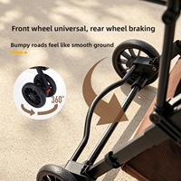 Poussette pour animaux de compagnie en aluminium robuste de qualité supérieure, légère, pliable, imprimé léopard, chariot portable pour chien et chat