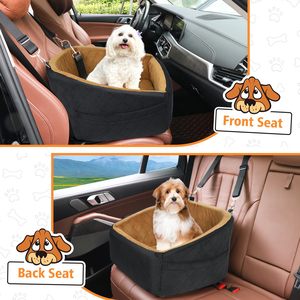 Coussin de voiture pour chien, noir, matelassé, lavable, portable, pour petits chiens - Product Image 3