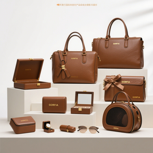 GORFIA Leather Collection Set Bolsos Monederos Estuches de joyería Bolsas de viaje para mascotas Perfectas para mujeres con estilo y <span class=keywords><strong>padres</strong></span> de mascotas de alta calidad - Product Image 2
