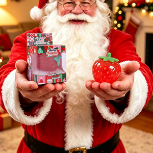 Articles fantaisie de Noël : Jouet de pincement et de relaxation en maltose, grande fraise rouge - Product Image 5