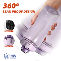 Bouteilles d'eau en plastique transparent personnalisées YEKEA en gros, sans BPA, avec paille, pour la gym et le sport