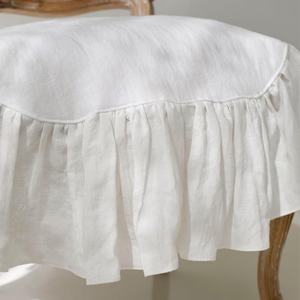 El yapımı kayış doğal keten kumaş yumuşak taş yıkanmış rustik tema keten sandalye klozet kapağı parti odası kullanımı için - Product Image 6