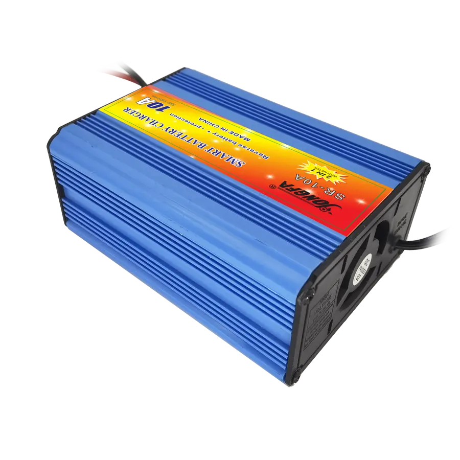 YONGFA best price 12V 10A lead-acid battery charger with air cooler power supply smart battery charger 2in1