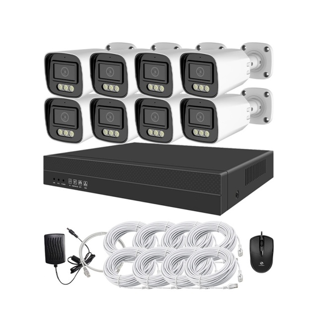 4K 8MP IP Camera System CMOS Sensor Night Vision Two-way Audio Smart AI Analysis 52V 8CH POE NVR KIT with HDD/Cloud Storage