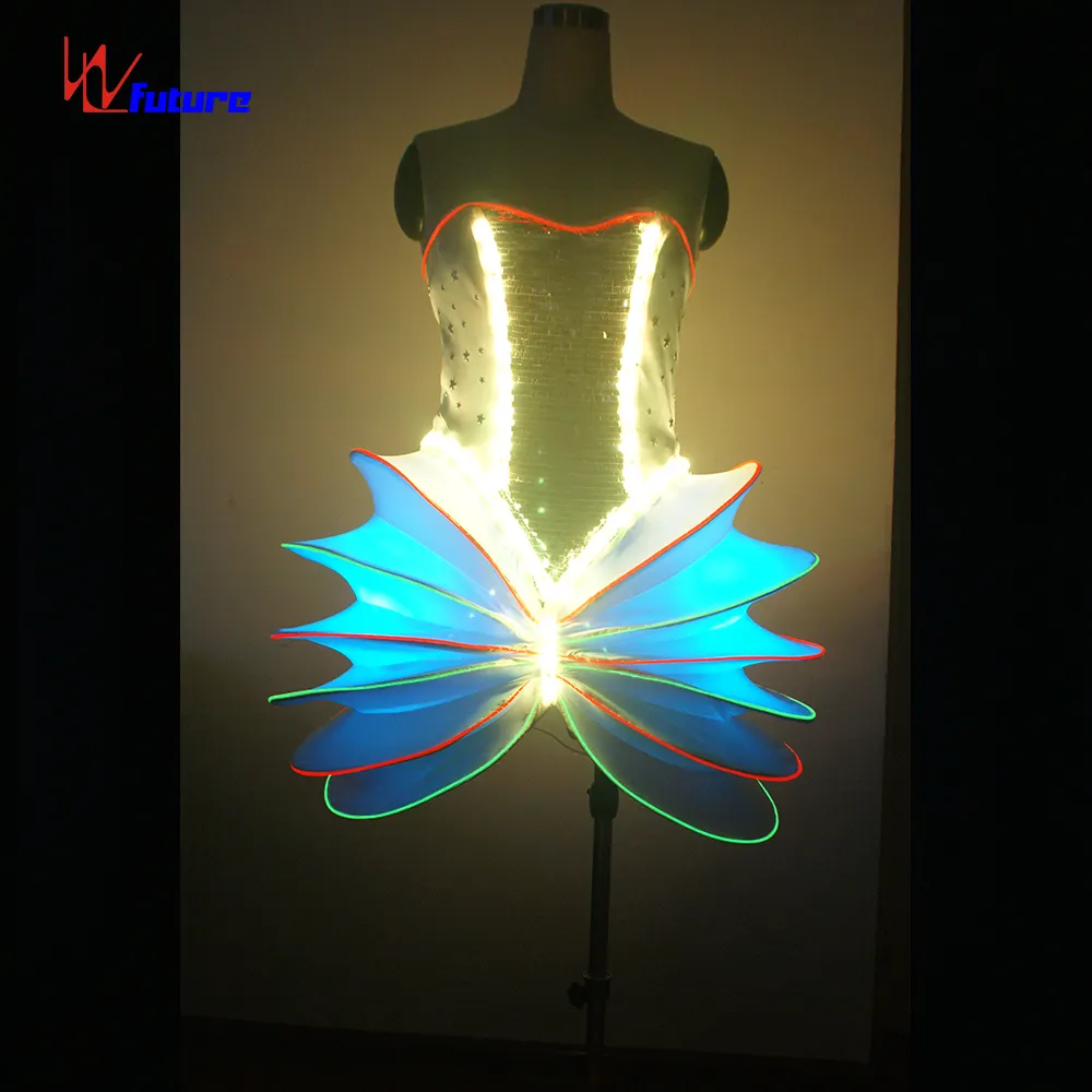 LED Teletubbies Glowing Drled Sexy Skirt Light Dance Costumes LED Tutu Dress Performance Wear Glow Party Dress Rave Clothes