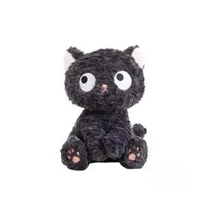 CE/ASTM OEM批发卡通毛绒黑猫儿童定制毛绒小猫玩具2024趋势可爱玩具