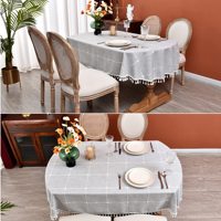 Nappe Ronde Décorative en Coton et Lin Tissé, Couleur Unie, Poids Lourd, Taille et Couleur Personnalisables, Durable, pour Salle à Manger et Cuisine