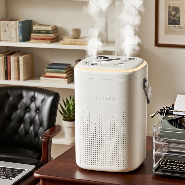 1.3L Ultrasonic LED Ring Humidifier with Touch Control 360° Auto Safety off Mist USB-Powered Quiet Operation for Cars Hotels