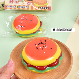 Jouet Squishy Hamburger Simulation Alimentaire Burger à Presser en TPR Jouet Anti-Stress Rebondissant pour Enfants et Adultes - Product Image 5