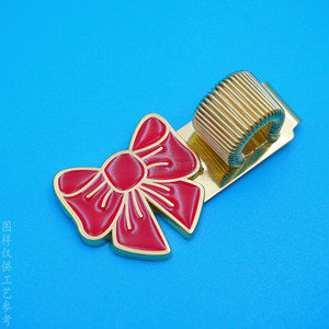 Pinzas para corbatas de metal con diseño de lazo rojo esmaltado de 45 mm para papelería y uso casual - Product Image 1