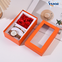 Boîte à bijoux personnalisée pour la Saint-Valentin, boîte à montre de luxe, boîte de rangement pour bijoux, boîte d'emballage en carton avec rose en fleurs