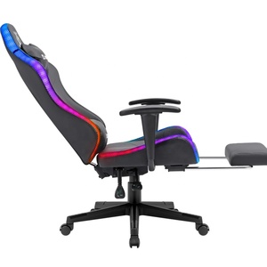Silla de Juego Ergonómica de Oficina Ejecutiva de Cuero Sintético con Reposapiés, Silla de Juego RGB con Cojín Grueso Popular de <span class=keywords><strong>Bosnia</strong></span> - Product Image 4