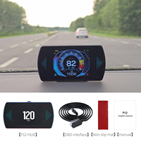 P12 OBD2 pengukur kecepatan mobil Digital, pengukur kecepatan mobil pada papan komputer, kepala hadap atas, Speedometer, Tachometer Digital pintar, dll, suhu minyak air