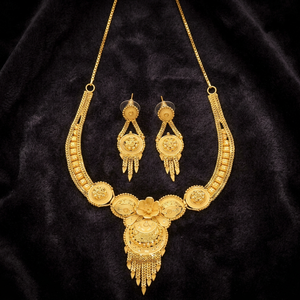 สร้อยคอดีไซน์แบบดั้งเดิมที่บรรจุด้วยทองคำ14K 18K 24K สร้อยคอสั้นชุบทองทองเหลืองชุดเครื่องประดับแฟชั่น - Product Image 1