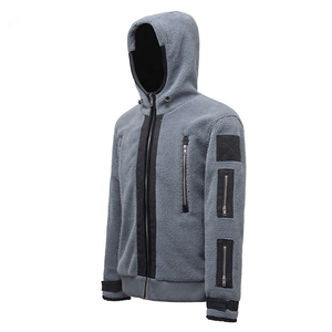 Chaqueta Casual Holgada <span class=keywords><strong>de</strong></span> Color Sólido con Cierre <span class=keywords><strong>de</strong></span> Cremallera para Hombre, Chaqueta <span class=keywords><strong>de</strong></span> Forro Polar, Chaqueta con Capucha Estilo Fantasma - Product Image 5