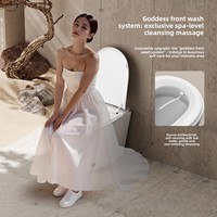 Toilette intelligente à faible niveau sonore, céramique sanitaire, lumière nocturne, fournisseur en gros, chasse d'eau automatique, salle de bain de luxe