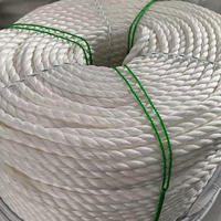 Corde PP blanche 6mm 10mm 14mm 16mm corde en plastique torsadée polypropylène cordes à 3 brins pour matériaux en fibre synthétique cordée marine