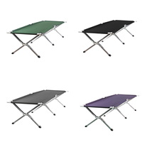 Lits de camping pliants en aluminium et fer pour l'extérieur, lit simple pliable portable, lit d'urgence pour les situations de catastrophe, 190x62x42cm