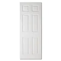 Ucuz fiyat 6 panel puertas beyaz boyalı HDF iç kalıplı kapı daire