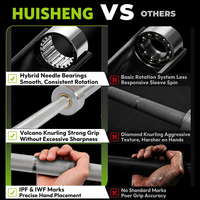 Barre d'haltères HUISHENG 2000LB 20kg, longueur 2200mm, diamètre de la tige 28mm, barre de musculation professionnelle pour la musculation en salle de sport