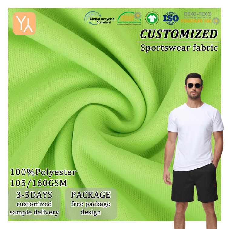 Custom Color 100% Polyester Knitted Interlock Fabric Eco-Friendly Stretch Memory Lightweight Double Sided for Girls' Garments