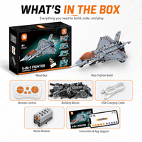 Juguetes Educativos STEM, Robot en Forma de Avión de Combate 5 en 1, Bloques de Construcción de Plástico ABS con Control Remoto, Juego de Juguetes Personalizados para Niños