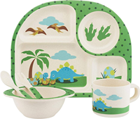Ensemble de vaisselle pour enfants de 8 pouces sans BPA en RPET, bol en plastique réutilisable de qualité alimentaire avec fourchette et cuillère pour enfants