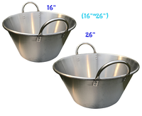 Grand cazo en acier inoxydable, design profond, pour la cuisine en plein air, avec poignées, cazo pour carnitas, wok robuste
