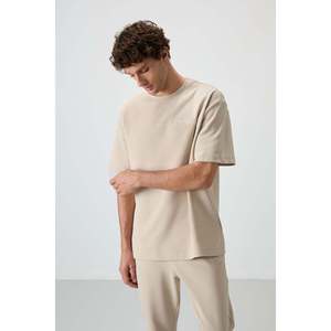 Ensemble de survêtement pour homme en coton beige, épais, doux, texturé, coupe ample, brodé - 85252 - Beige/beige - Product Image 4
