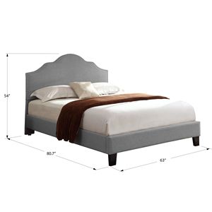 DB Wallace & Bay Kopa Cama tapizada gris tamaño Queen Estilo suave de alta calidad con características de almacenamiento para muebles de dormitorio - Product Image 3